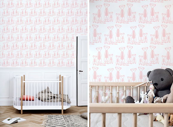 Wallpapers for baby nursery on savannah theme by E-Glue