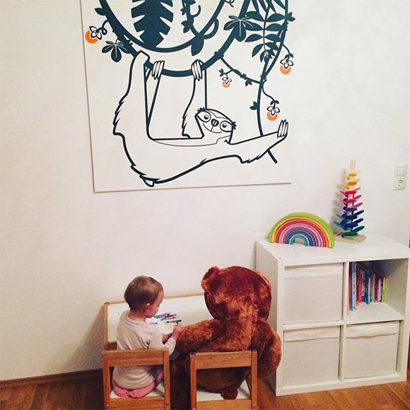 Sloth wall stickers for kids room