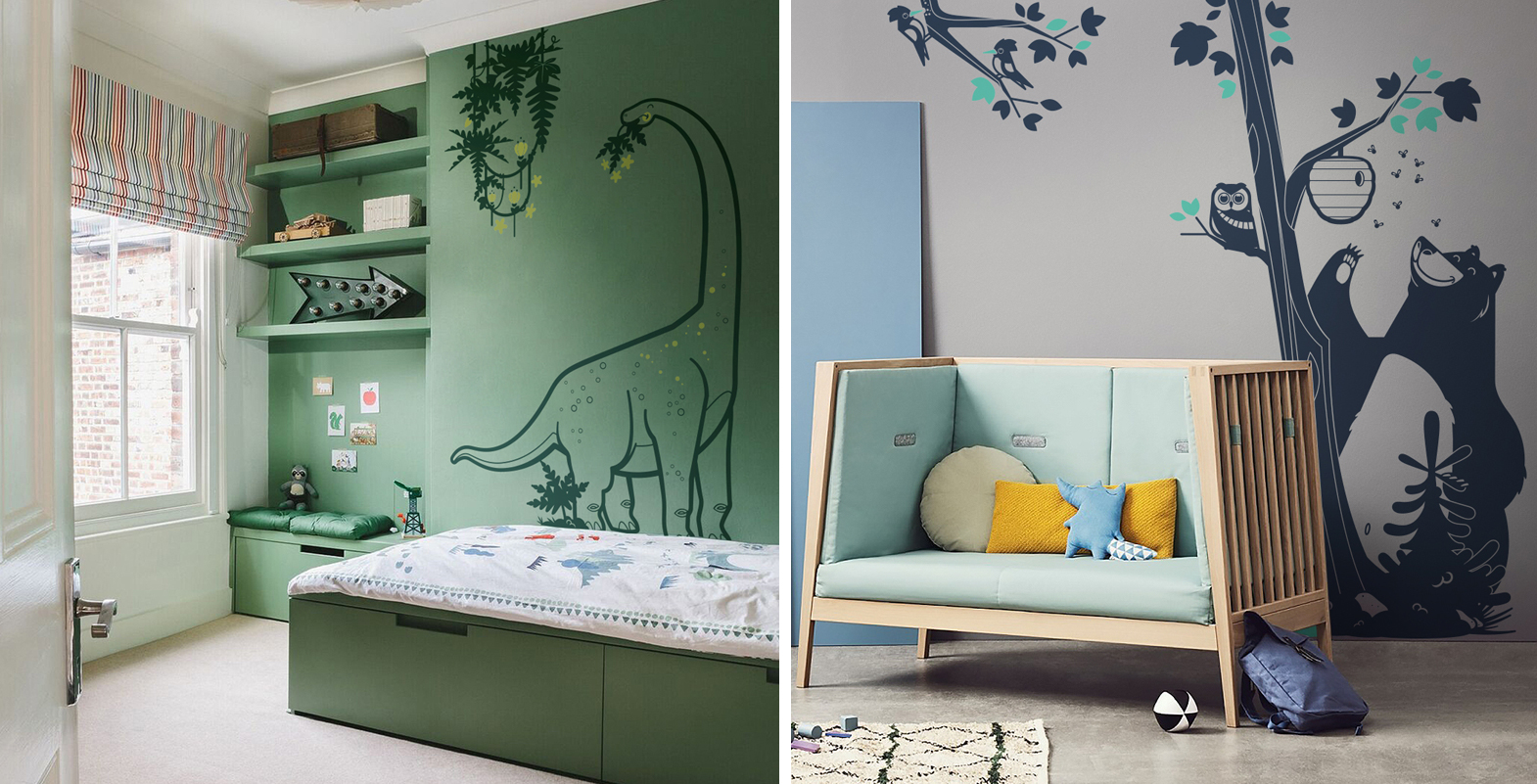 kids wall stickers and matching paint for children's bedroom decor