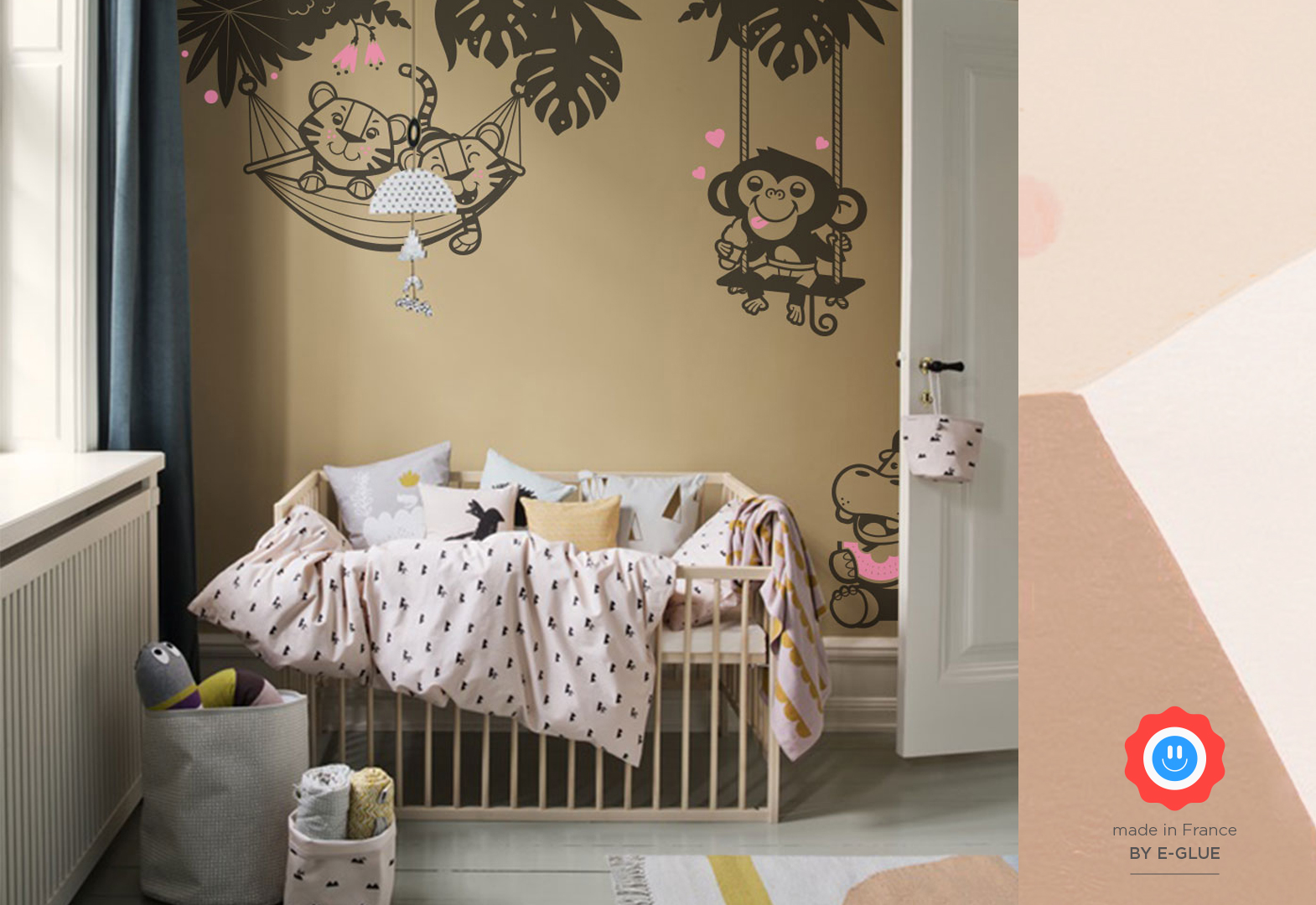 vinilos decorativos bébé animales para habitación infantil