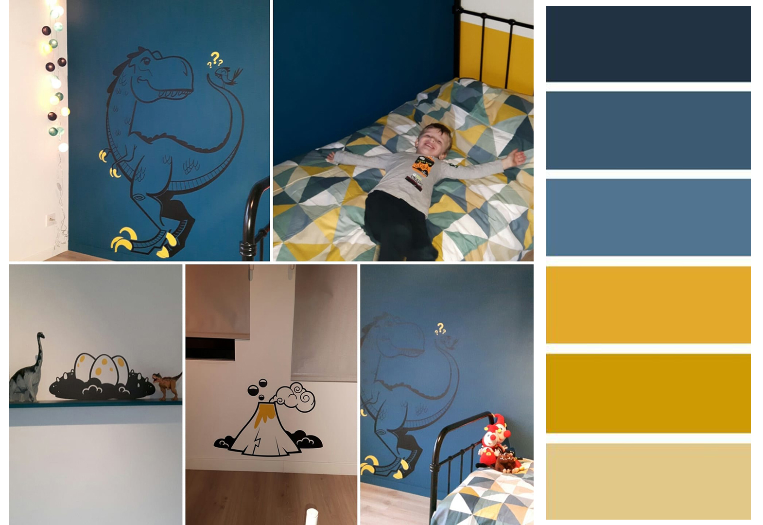 dinosaur kids room wall decals by E-Glue