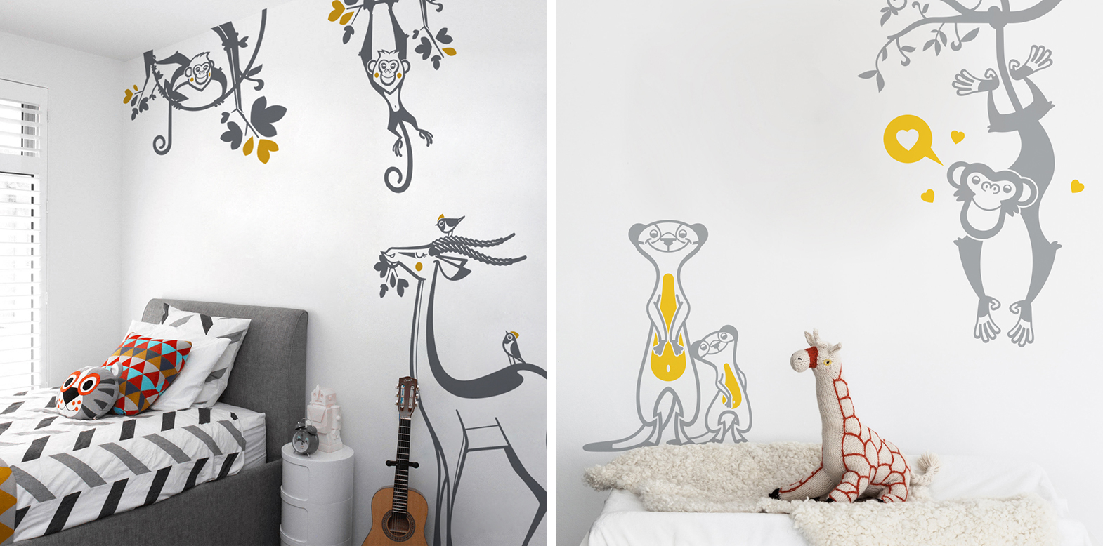 stickers chambre enfant jungle par E-Glue