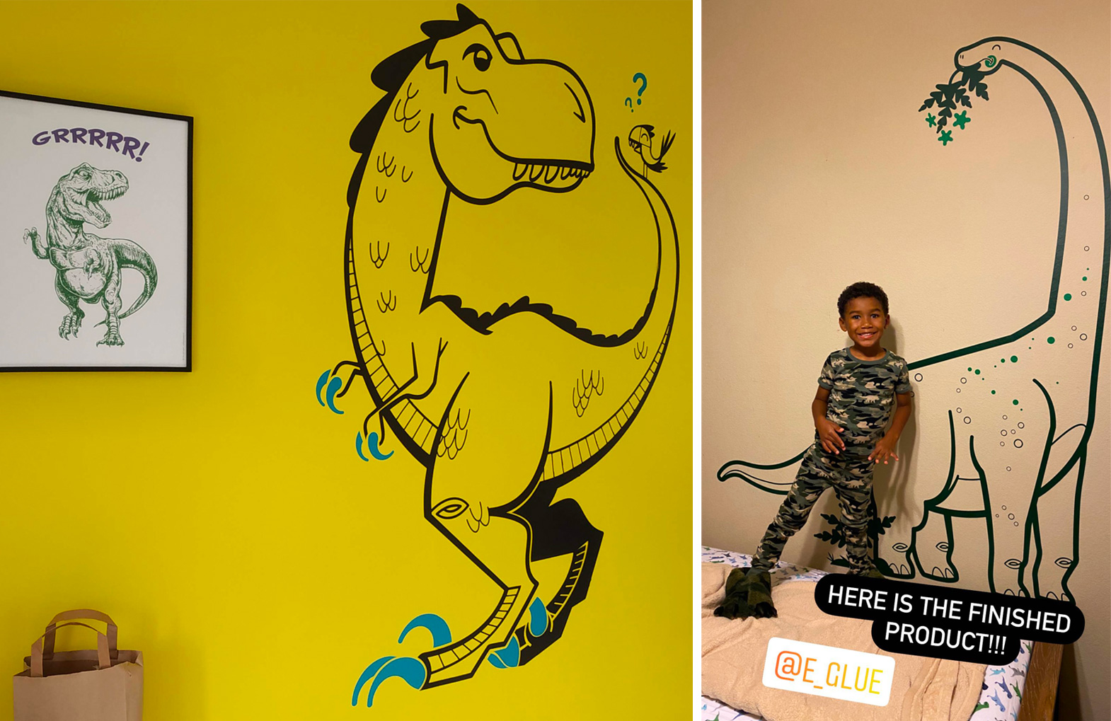 stickers enfant dinosaures designed par E-Glue Design