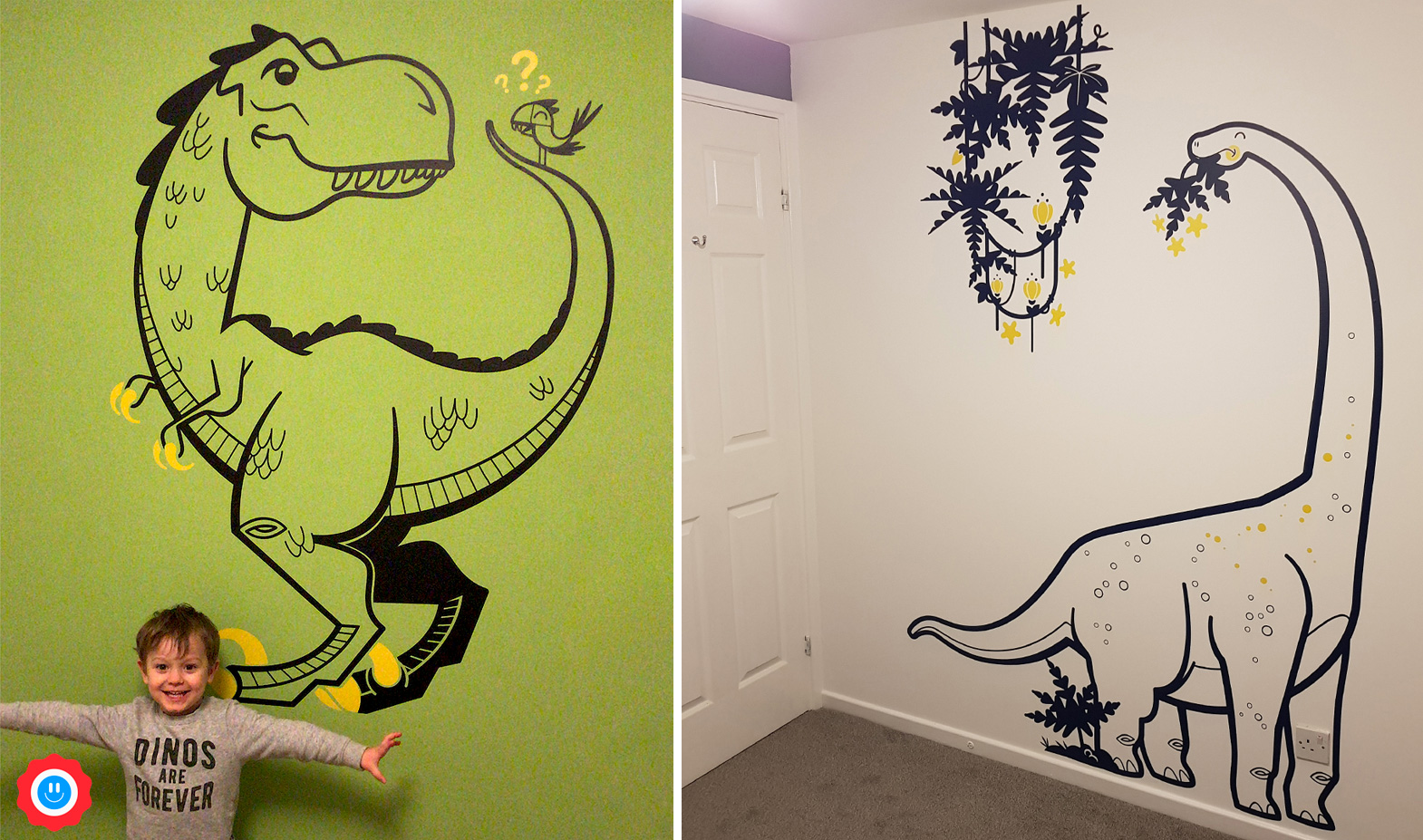 stickers dinosaure pour chambre enfant par E-Glue Design