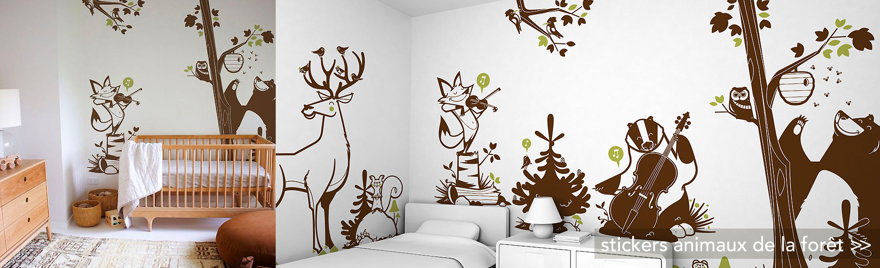 stickers animaux de la foret chambre enfant