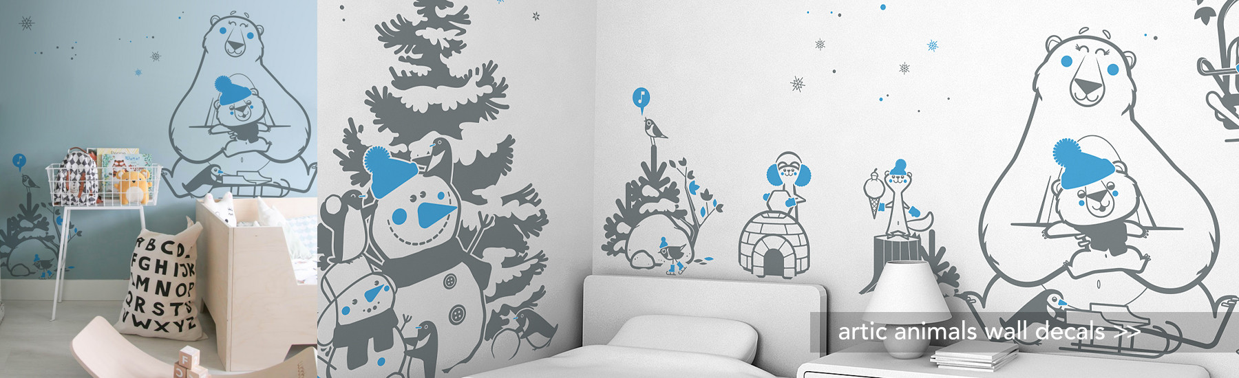 ARCTIC ANIMALS WALL DECALS FOR KIDS ROOM