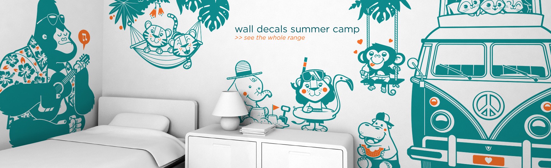 animal wall decals summer camp