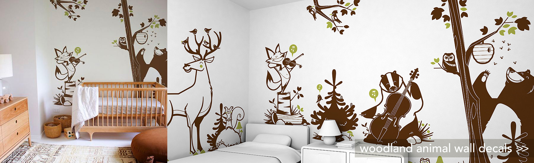 forest animal wall decals for nursery and kids room