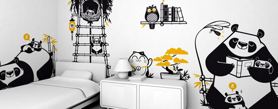 stickers enfants panda
