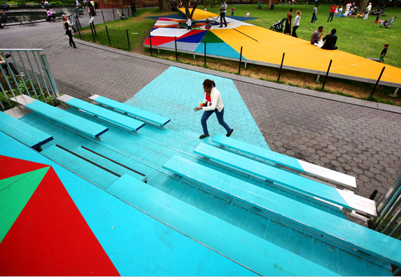 JESSICA STOCKHOLDER // "Flooded Chambers Maid" installation in Madison Square Park