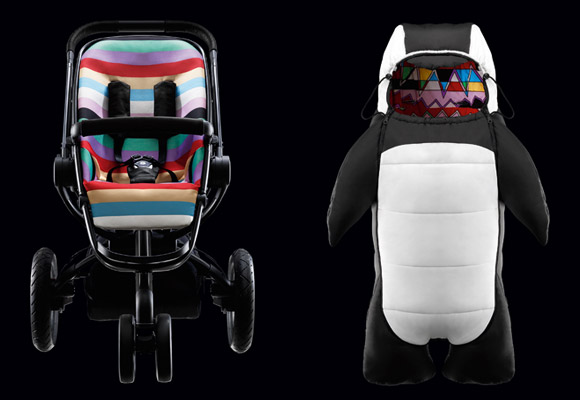 QUINNY by HENRIK VIBSKOV // penguin body-suit & wheel stroller