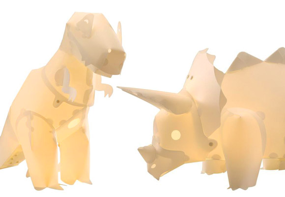 MOEDIK DESIGN // triceratops & t-rex lamps