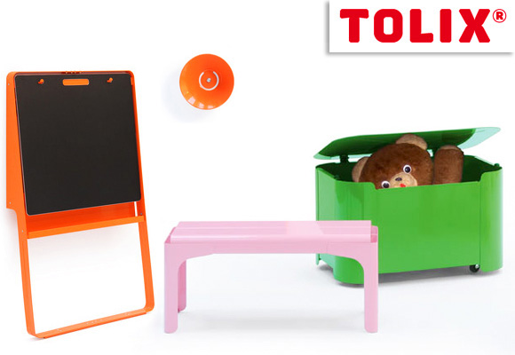 NORMAL STUDIO for TOLIX // toy box, blackboard, armchair, desk and patere