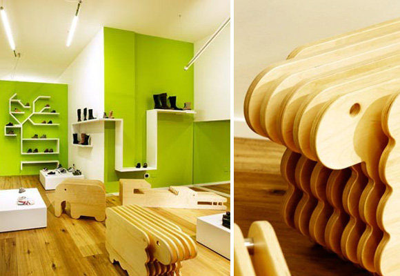 DESIGNWERKSTAAT STUDIO // footprint store of shoes for kids