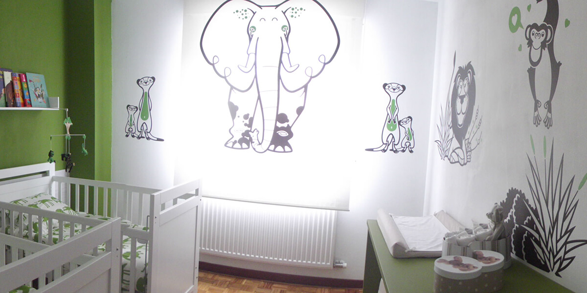e-glue jungle theme baby room wall decals